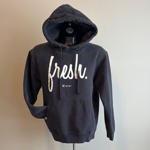 Fresh Black Hoodie with White Logo